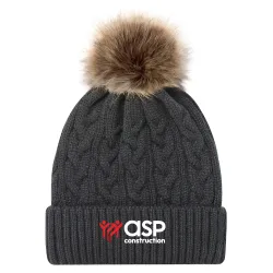 Tuque à rebord avec pompon