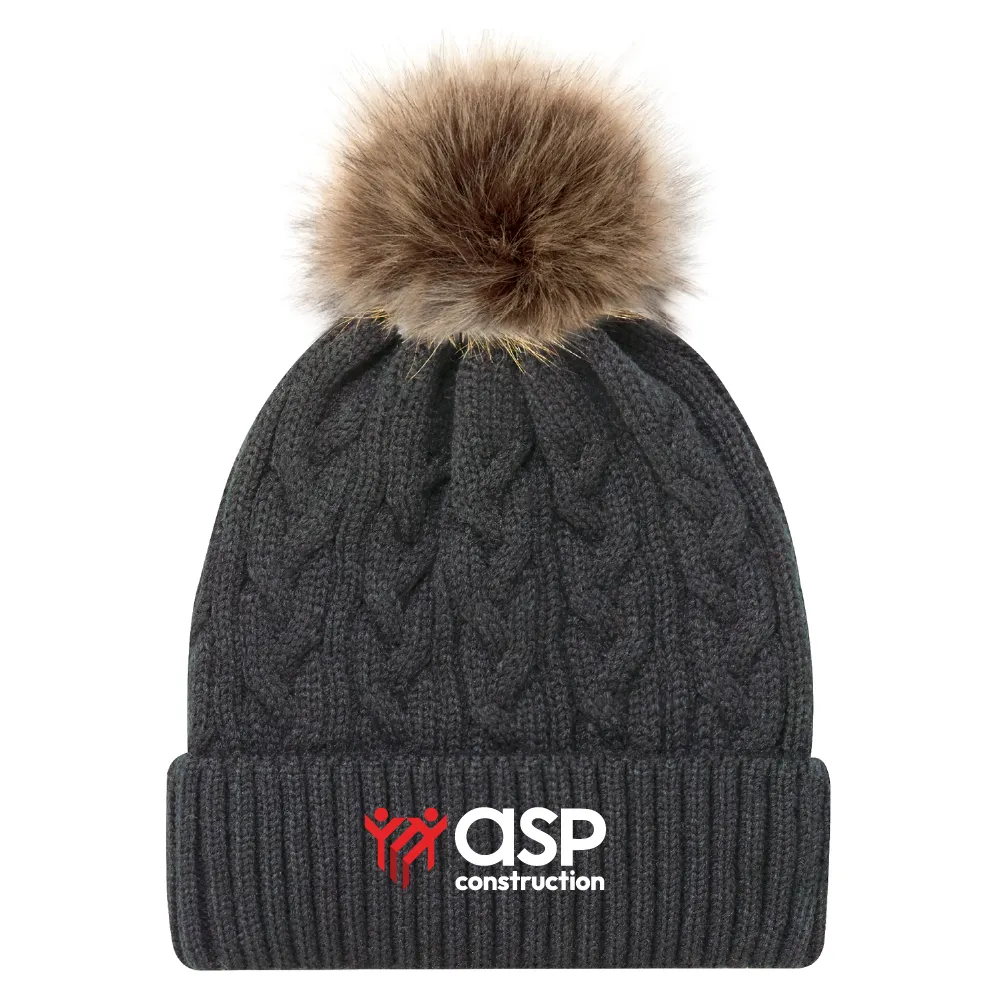 Tuque à rebord avec pompon