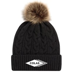 Tuque à pompom et rebord