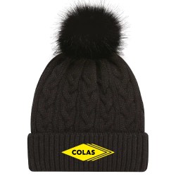 Tuque à pompom et rebord