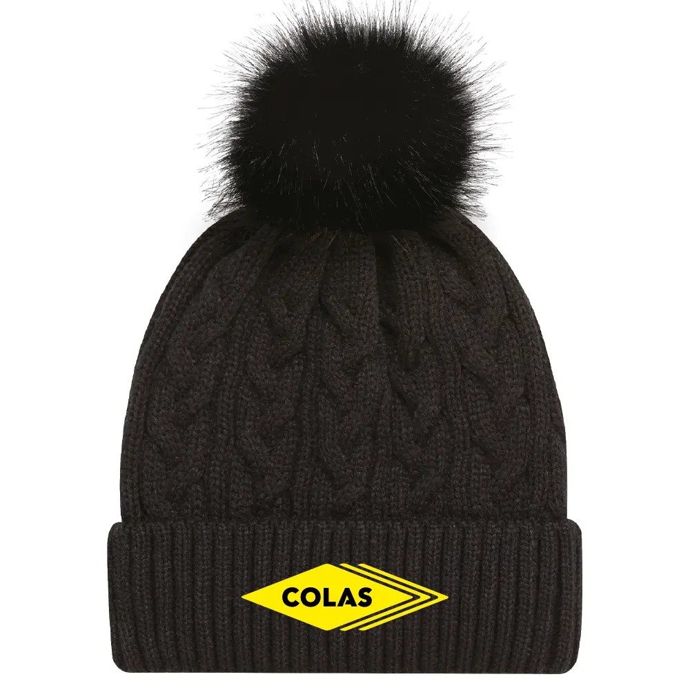 Tuque à pompom et rebord