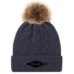 Tuque à pompom et rebord
