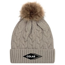 Tuque à pompom et rebord