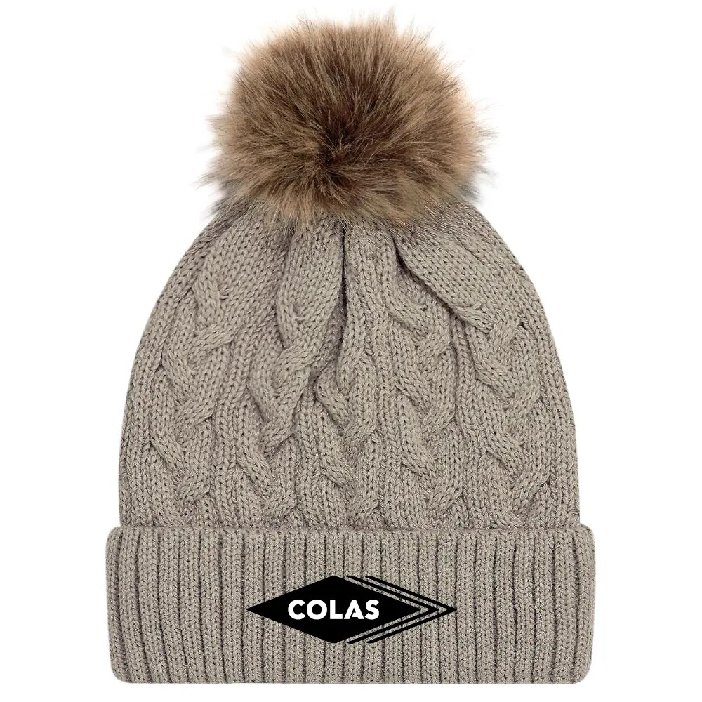 Tuque à pompom et rebord