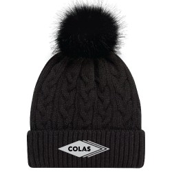 Tuque à pompom et rebord