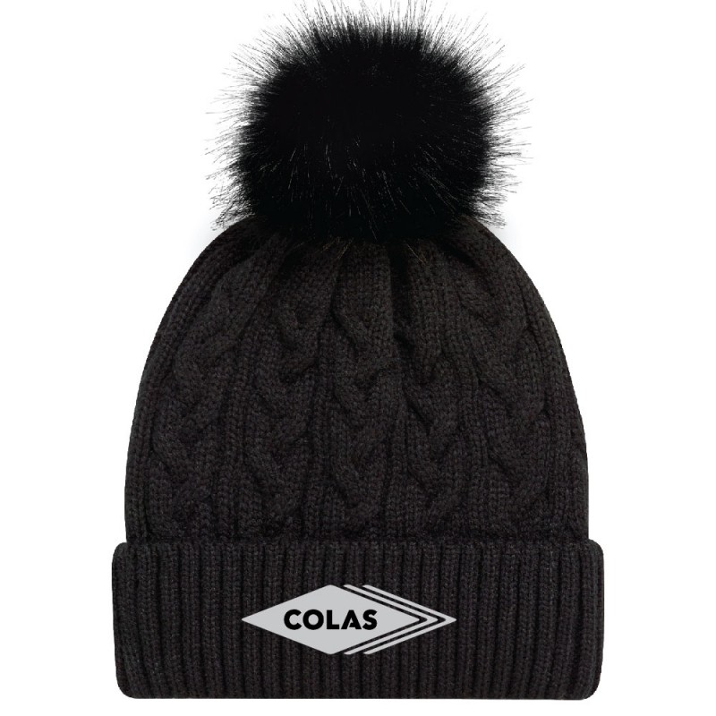 Tuque à pompom et rebord