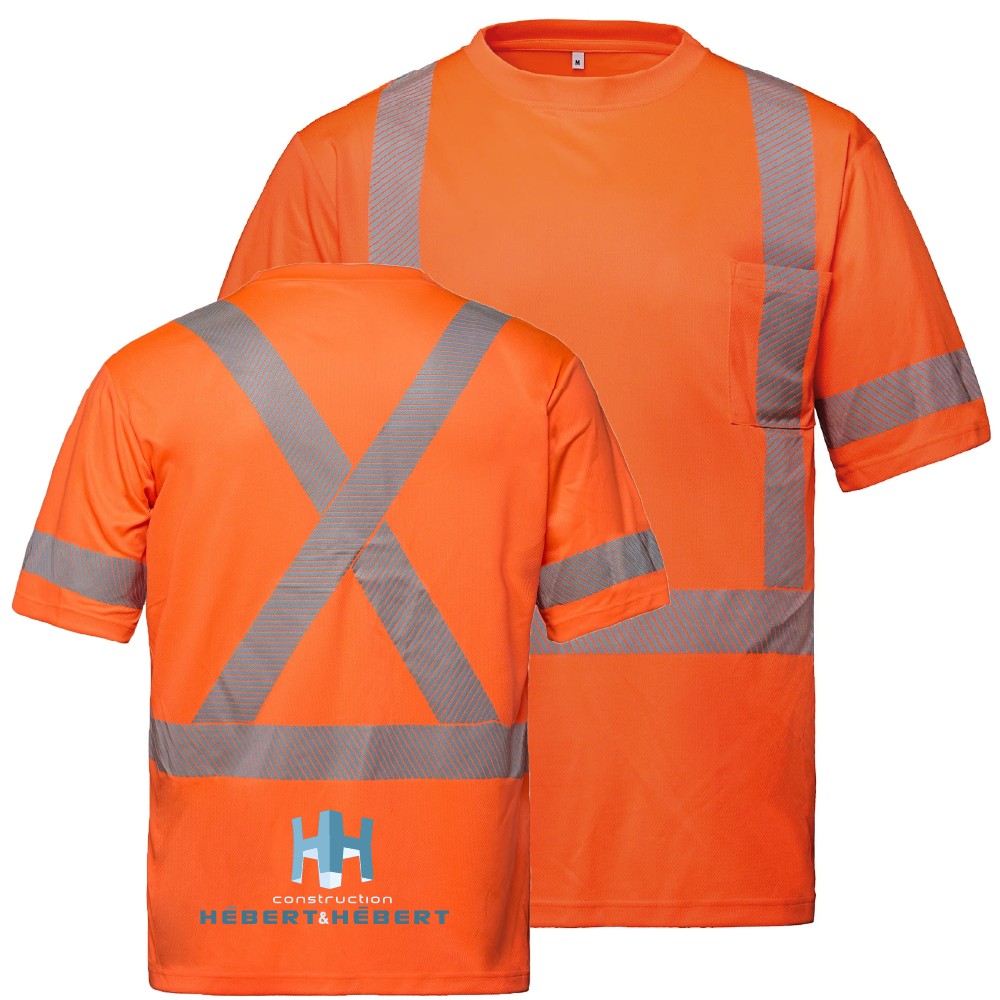 T-shirt haute visibilité à rayures segmentées