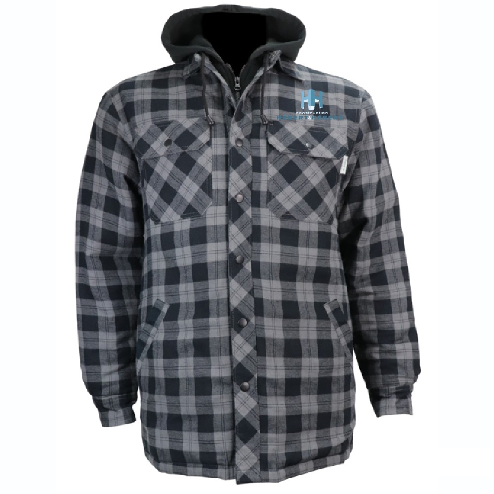 Flanel lined shirt with hood