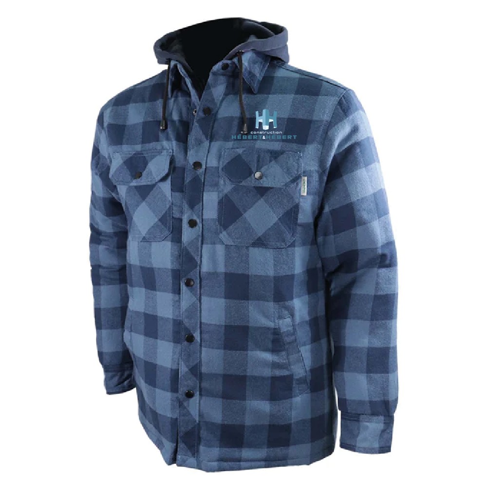 Flanel lined shirt with hood