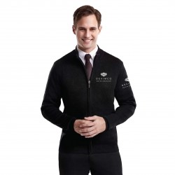 Cardigan à glissière pleine longueur pour homme avec col cheminée
