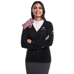 Cardigan à glissière pour femme avec col en V