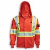Sweat à capuche orange ignifuge et diélectrique