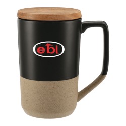 Ceramic mug with wood