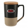 Ceramic mug with wood