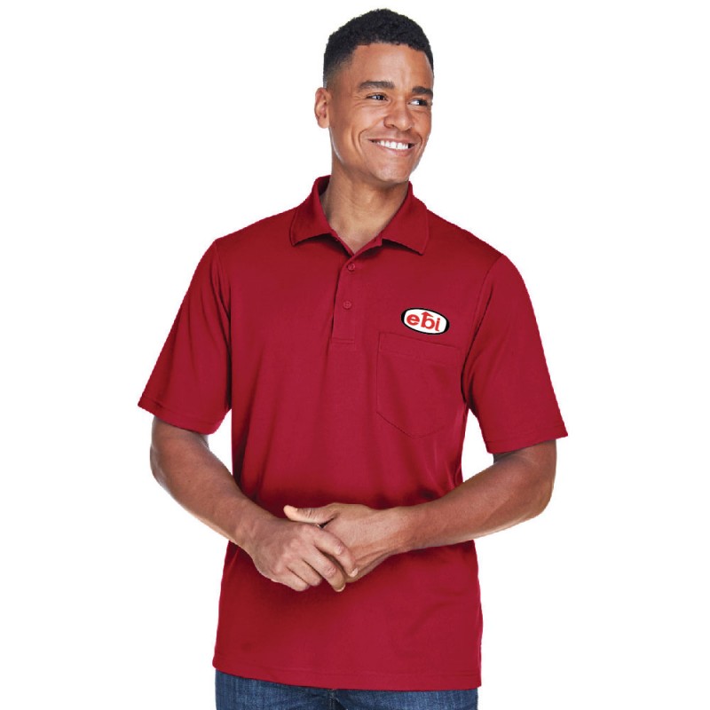 Polo performance 100% polyester à poche