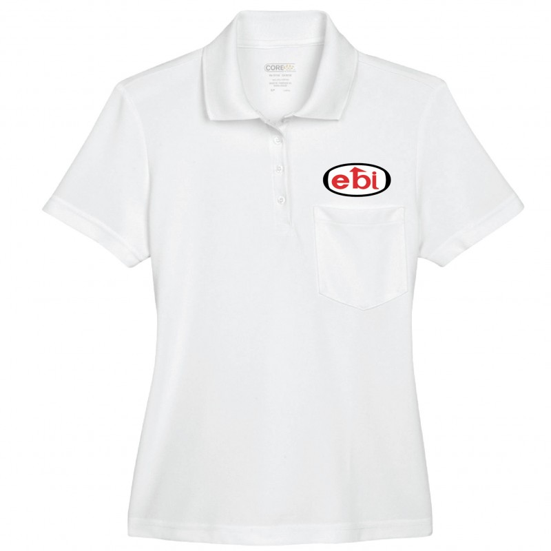 Polo performance 100% polyester femme à poche
