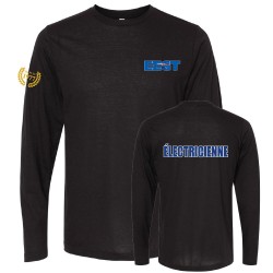 T-shirt en mélange de coton à manches longues pour hommes