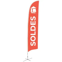 Beach Flag Medium F2 Impression Recto Verso  Base en X