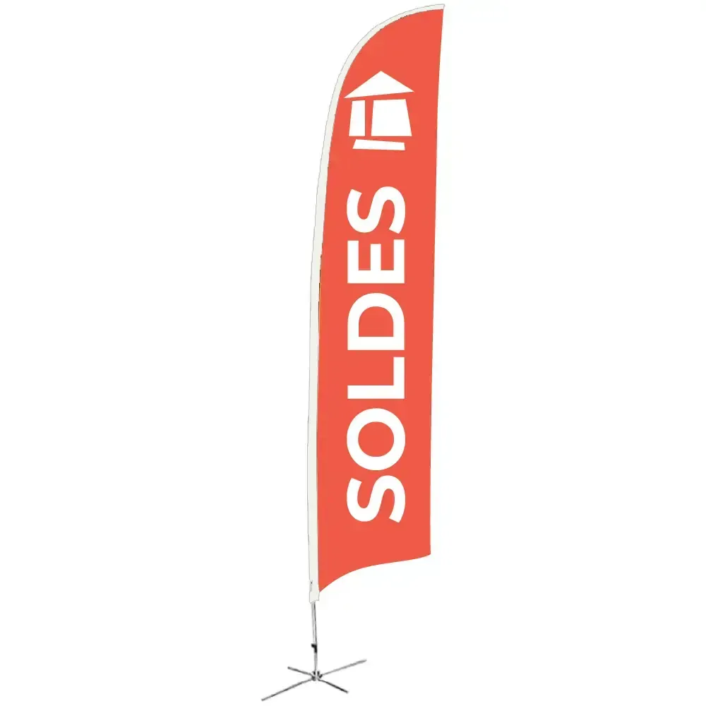 Beach Flag Medium F2 Impression Recto Verso  Base en X