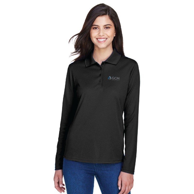 Polo performance pour femme en piqué Pinnacle de CORE365MC à manches longues