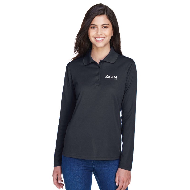 Polo performance pour femme en piqué Pinnacle de CORE365MC à manches longues