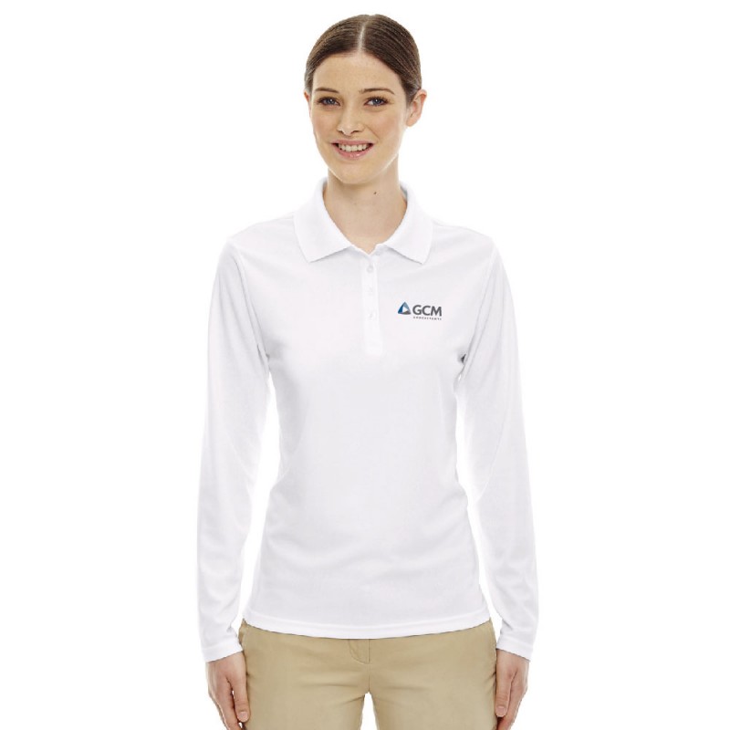 Polo performance pour femme en piqué Pinnacle de CORE365MC à manches longues