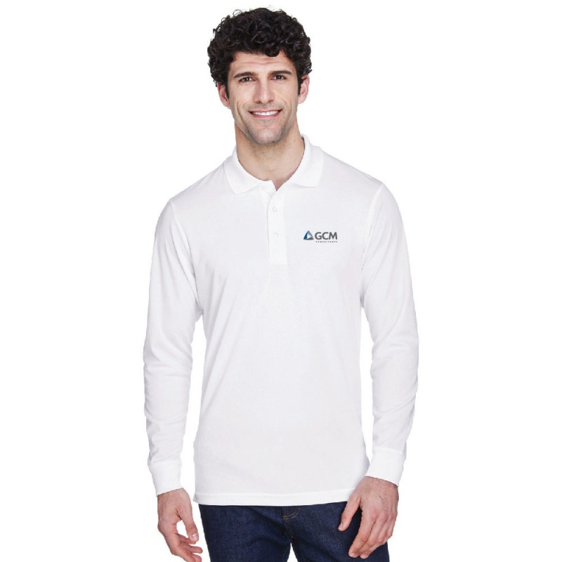 Polo performance pour homme en piqué Pinnacle de CORE365MC à manches longues