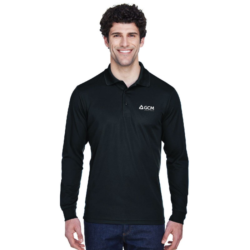 Polo performance pour homme en piqué Pinnacle de CORE365MC à manches longues