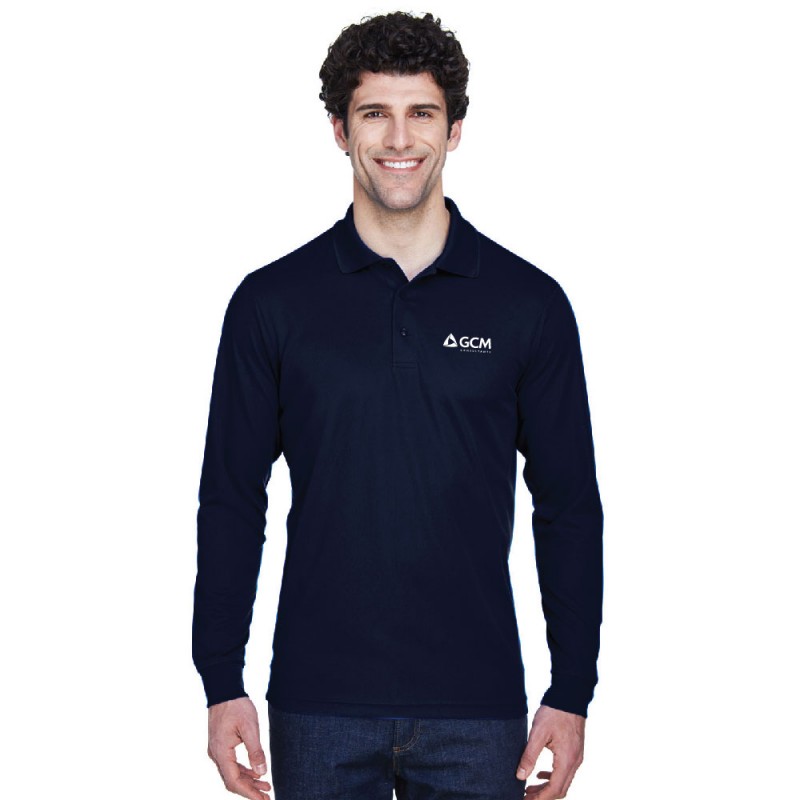 Polo performance pour homme en piqué Pinnacle de CORE365MC à manches longues