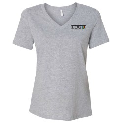 T-shirt CVC col en v cendré relaxé pour femmes