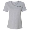 T-shirt CVC col en v cendré relaxé pour femmes