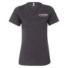 T-shirt CVC col en v cendré relaxé pour femmes