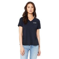 BELLA + CANVAS - T-shirt décontracté à col en V et à manches courtes Triblend pour femmes - 6415