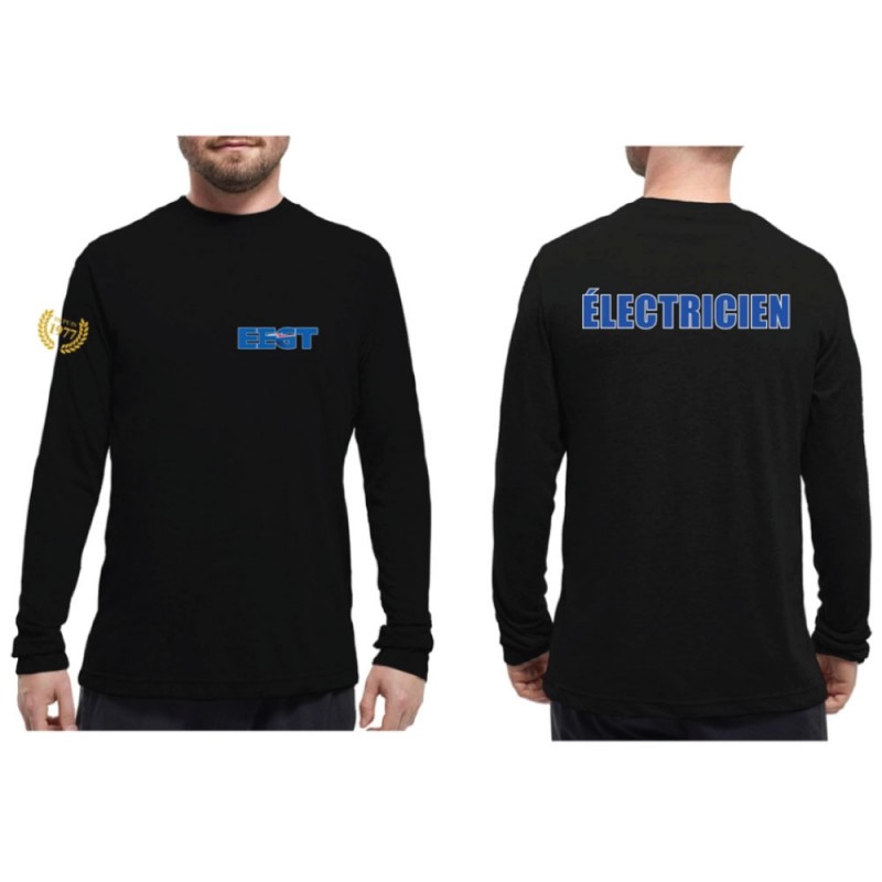T-shirt en mélange de coton à manches longues pour hommes