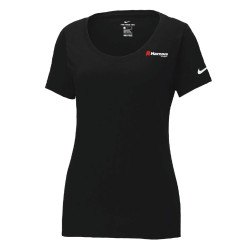 NIKE WOMEN'S Dri-FIT COTTON/POLY DEEP ROUND NECK T-SHIRT. NKBQ5234