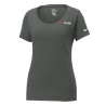 NIKE T-SHIRT Dri-FIT COTTON/POLY À COL ARRONDI PROFOND POUR FEMMES. NKBQ5234