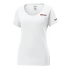 NIKE T-SHIRT Dri-FIT COTTON/POLY À COL ARRONDI PROFOND POUR FEMMES. NKBQ5234