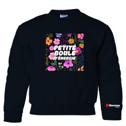 Chandail Crewneck pour enfant - Petite boule d'énergie avec fleur