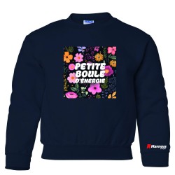Chandail Crewneck pour enfant - Petite boule d'énergie avec fleur