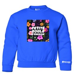 Chandail Crewneck pour enfant - Petite boule d'énergie avec fleur