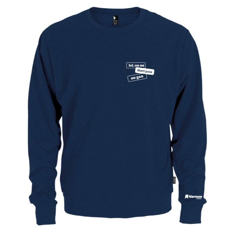 Chandail Crewneck - Ici, on ne dort pas au gaz Chandail Crewneck - Ici, on ne dort pas au gaz