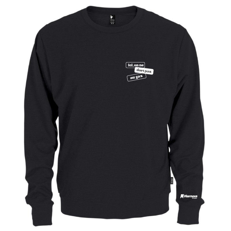 Chandail Crewneck - Ici, on ne dort pas au gaz Chandail Crewneck - Ici, on ne dort pas au gaz