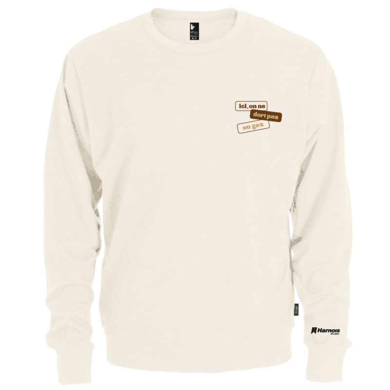 Chandail Crewneck - Ici, on ne dort pas au gaz Chandail Crewneck - Ici, on ne dort pas au gaz