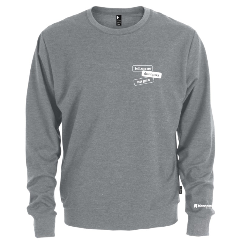 Chandail Crewneck - Ici, on ne dort pas au gaz Chandail Crewneck - Ici, on ne dort pas au gaz