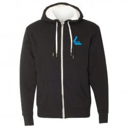 Sherpa-line hooded sweatshirt