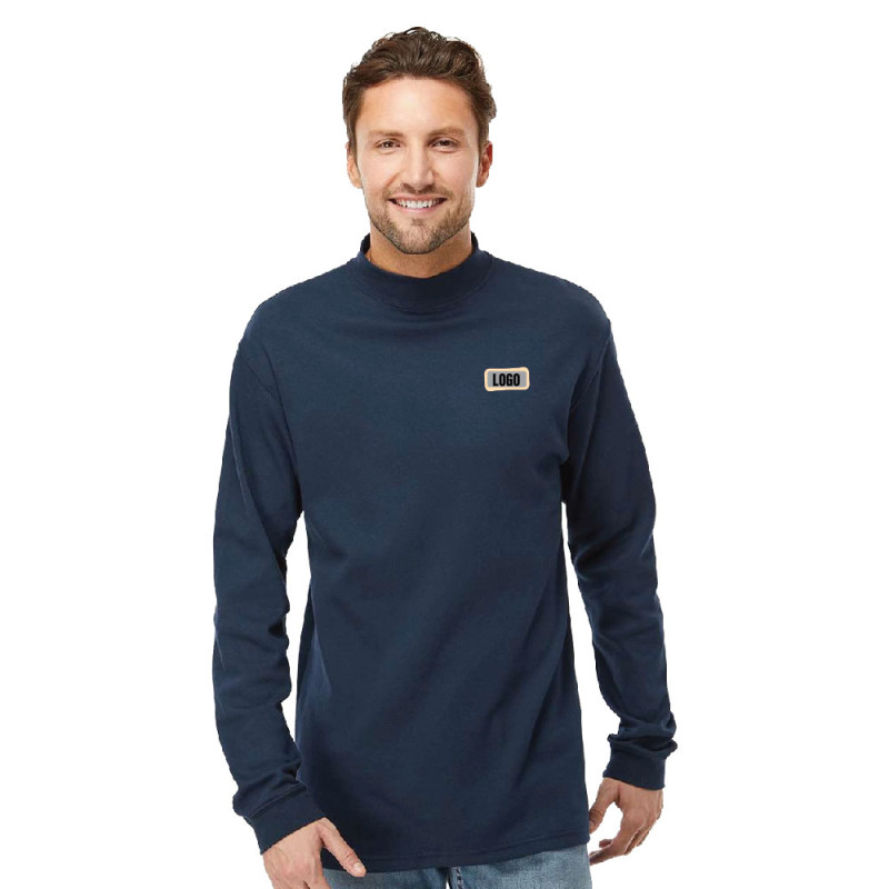 Jersey Interlock Mockneck Long Sleeve T-Shirt