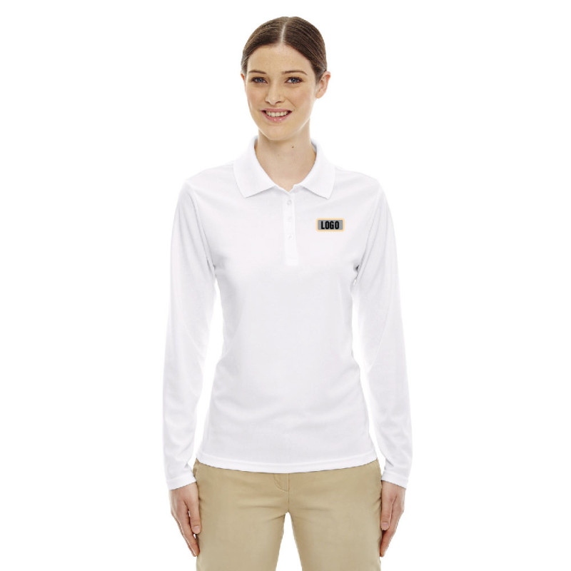 PINNACLE Women's Long Sleeve Pique Polo Shirt