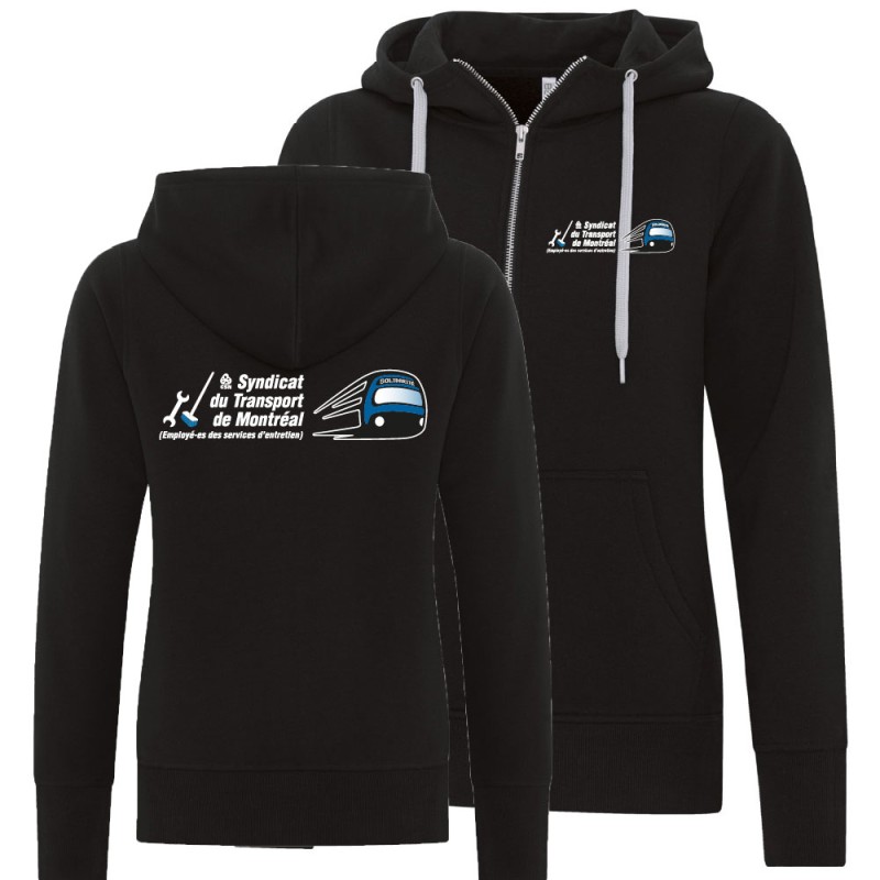 Zippered Women's Hoodie 75/25 coton/polyester