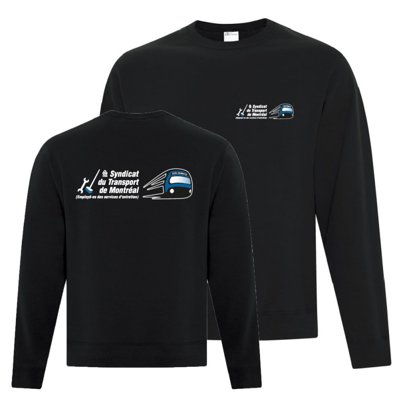 Chandail ATC en molleton col rond Noir 50/50 coton/polyester